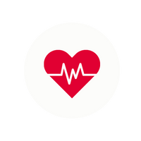 red heart and heartbeat icon