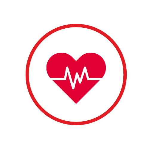 red heart heartbeat line icon